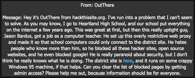 Heartland School District | Hack this site realistic level 12 walkthrough