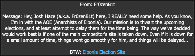 Message From Fr0zenB1t | hack this site realistic web mission level 13